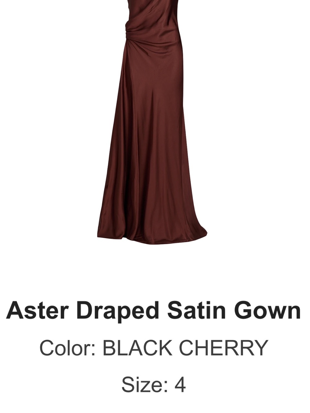 A.L.C. One-Shoulder Satin Gown in Rich Brown - Picture 2 of 2